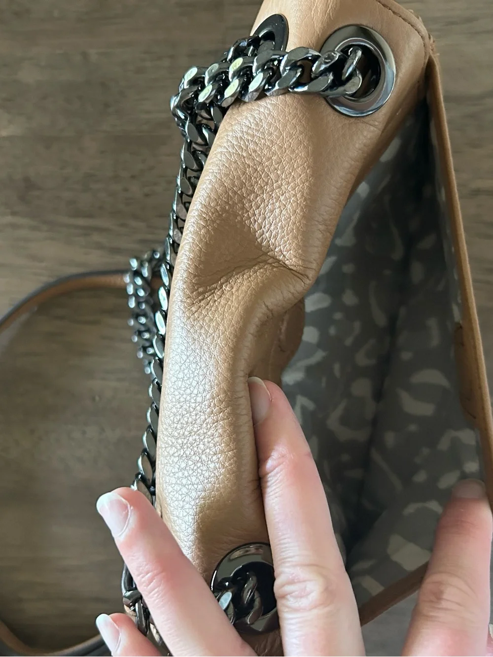 Aimee Kestenberg Tan Leather Heart-Accent Crossbody Bag